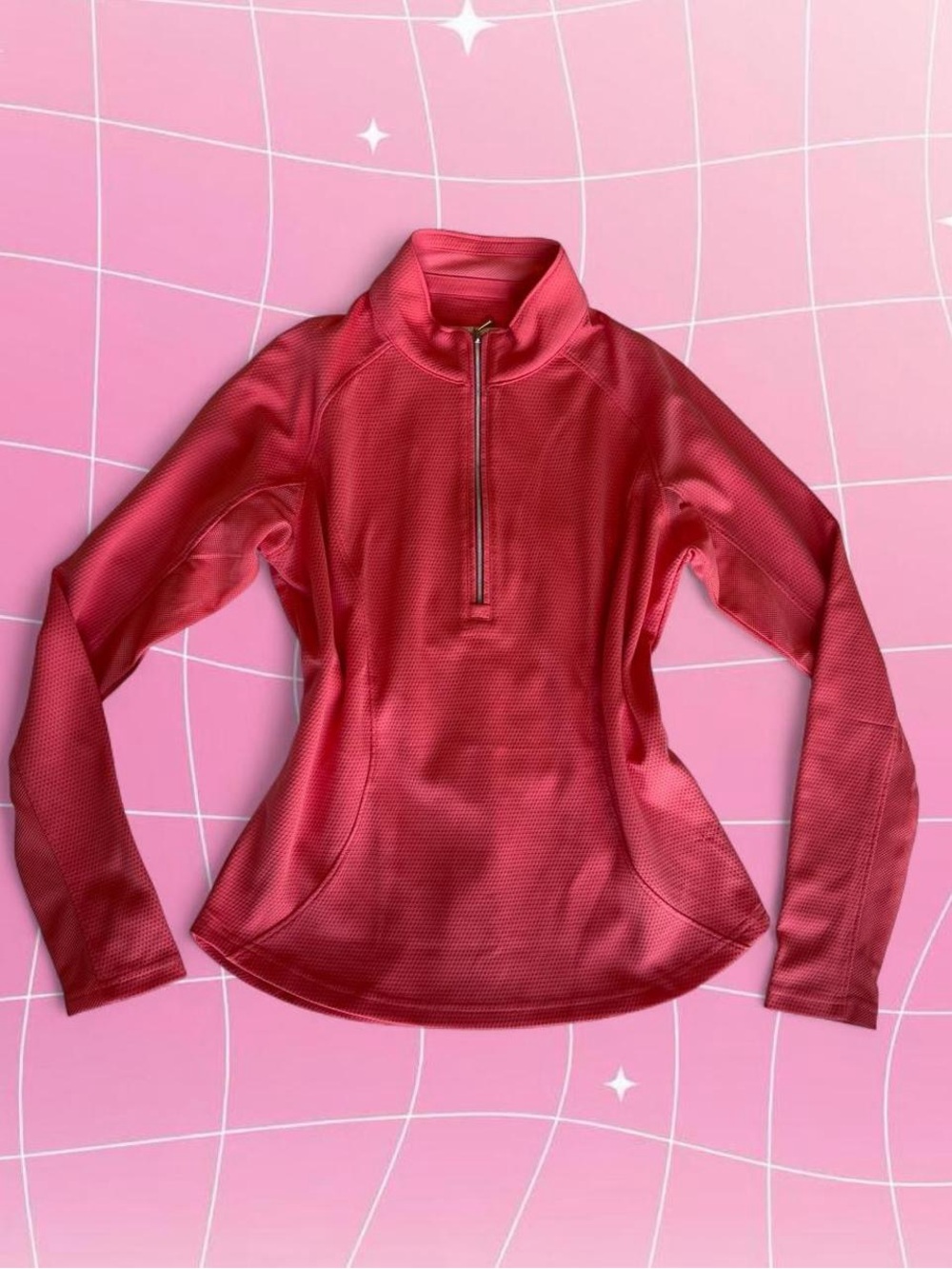 Women’s Pebble Beach Pink Quarter Zip Long Sleeve Athletic top